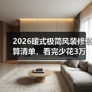 2026暖式极简风装修预算清单，看完少花3万冤枉钱（图3）
