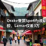 Drake登顶Spotify说唱榜,Lamar仅差3万(图1) Drake登顶Spotify说唱榜,Lamar仅差3万(图1)