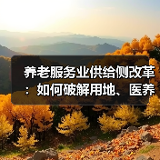养老服务业供给侧改革：如何破解用地、医养融合与社会资本难题？（图2）